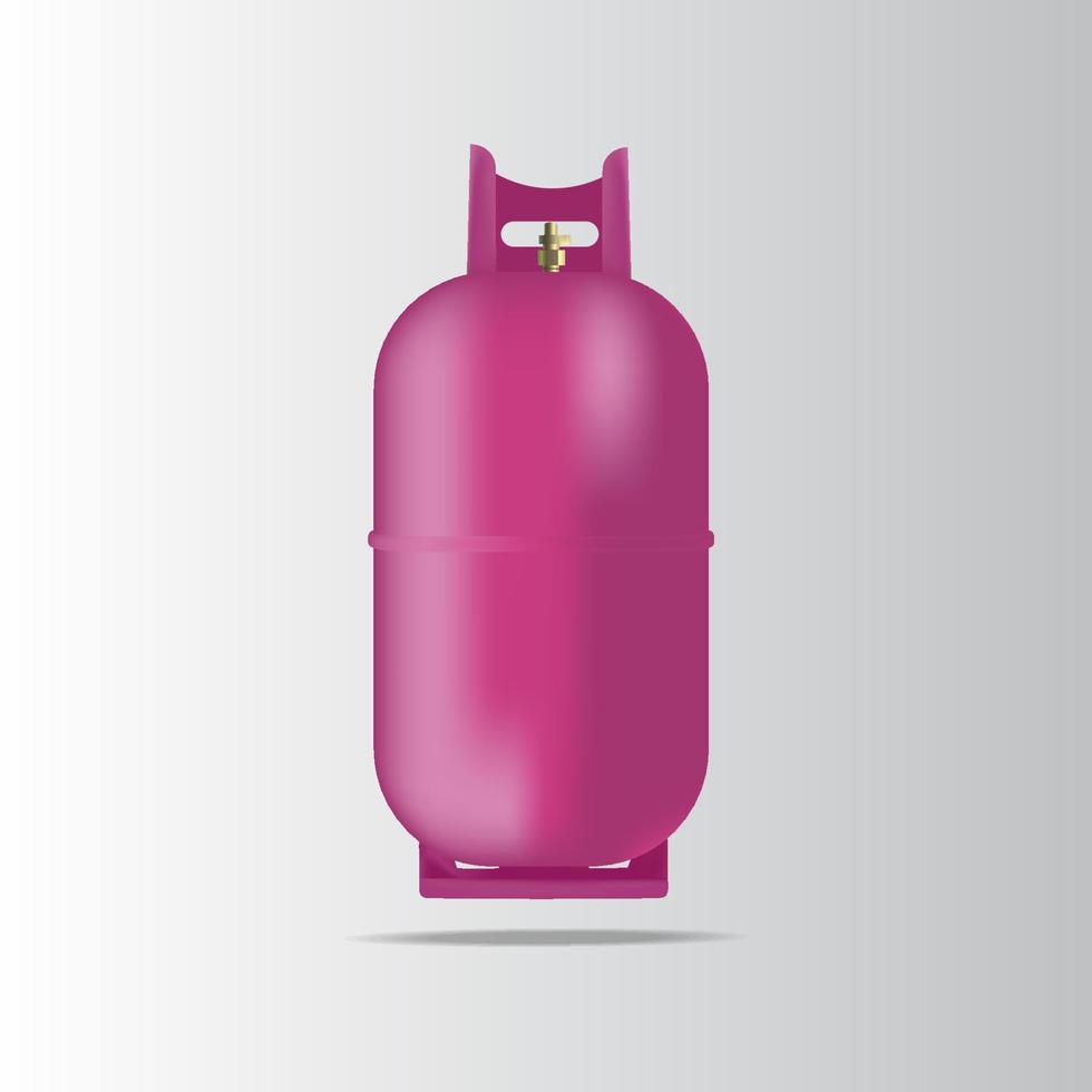 realistisk gas cylinder, burk med bränsle, lagring för gas. tryck- gas cylinder, lagring med kran för ämne släpp vektor illustration