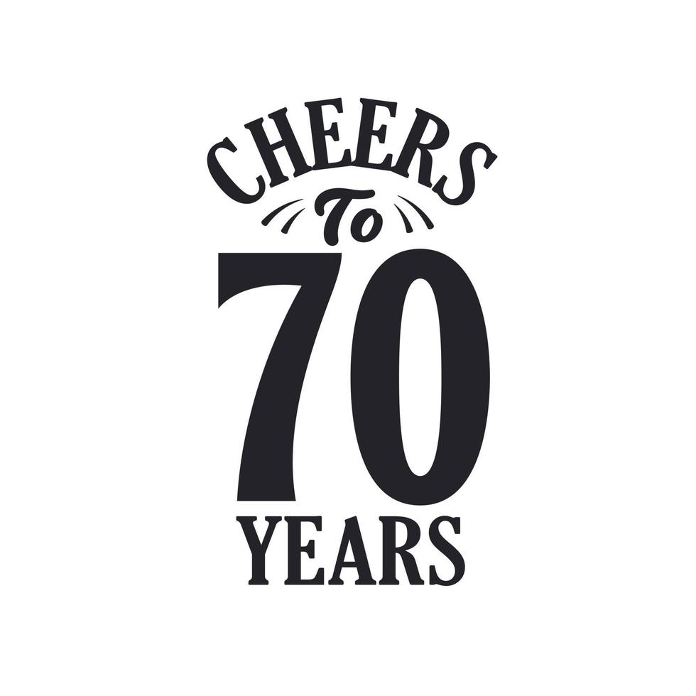 70 år vintage födelsedagsfirande, heja till 70 år vektor