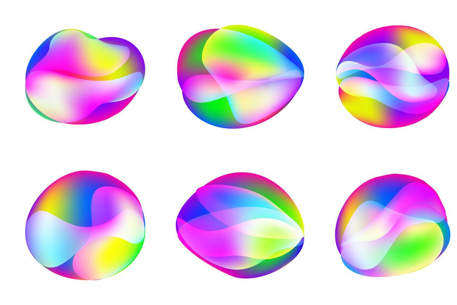 flytande lutning former. vätska abstrakt Färg bakgrunder. holografiska organisk 3d mönster. neon trogen element. vektor blandning bubblor.