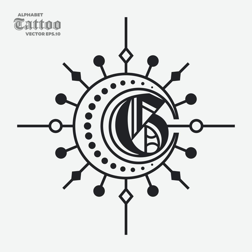 alfabet g tatuering logotyp vektor