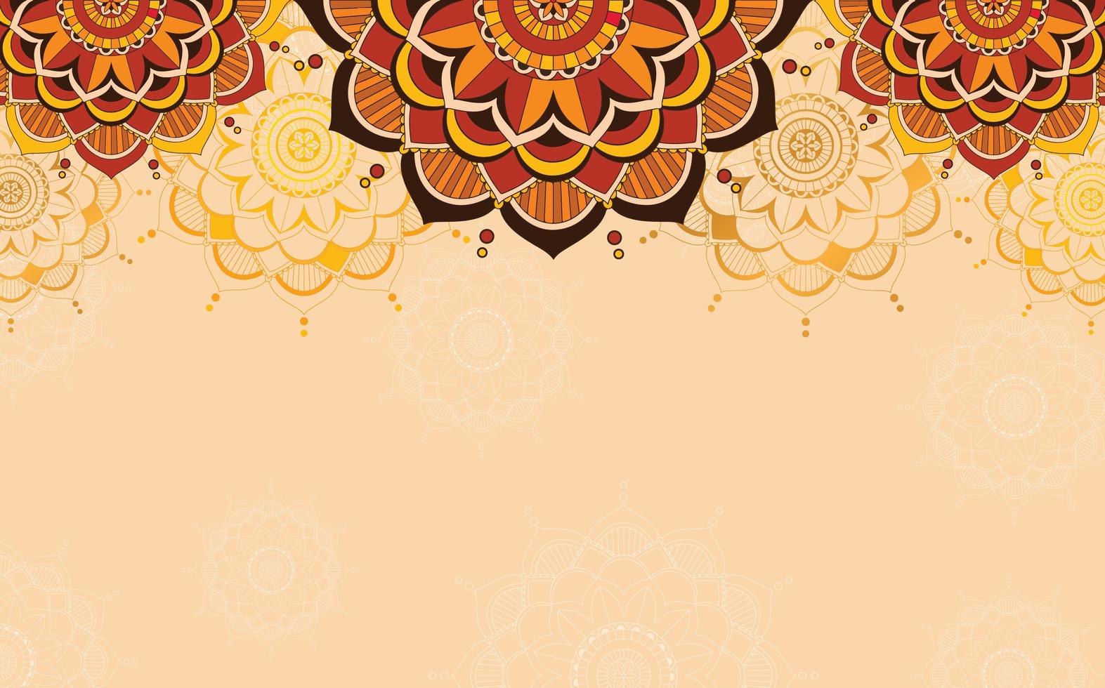 Hintergrunddesign mit Mandalas in brauner Farbe vektor