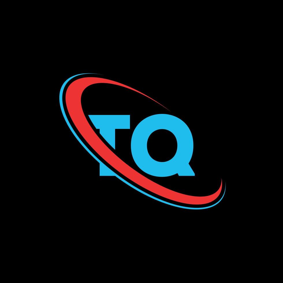 tq-Logo. tq-Design. blauer und roter tq-buchstabe. tq-Brief-Logo-Design. Anfangsbuchstabe tq verknüpfter Kreis Monogramm-Logo in Großbuchstaben. vektor