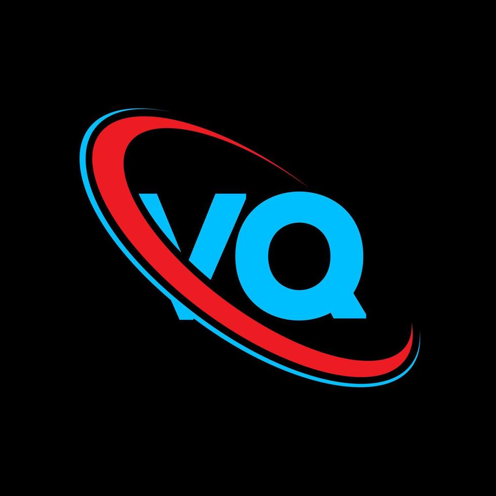 vq-Logo. vq-Design. blauer und roter vq-buchstabe. vq-Brief-Logo-Design. Anfangsbuchstabe vq verknüpfter Kreis Monogramm-Logo in Großbuchstaben. vektor