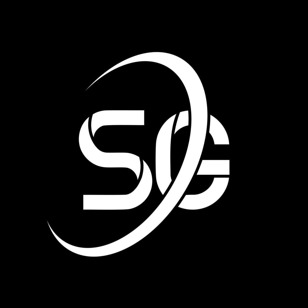 sg-Logo. sg-Design. weißer sg-buchstabe. sg-Buchstaben-Logo-Design. Anfangsbuchstabe sg verknüpfter Kreis Monogramm-Logo in Großbuchstaben. vektor