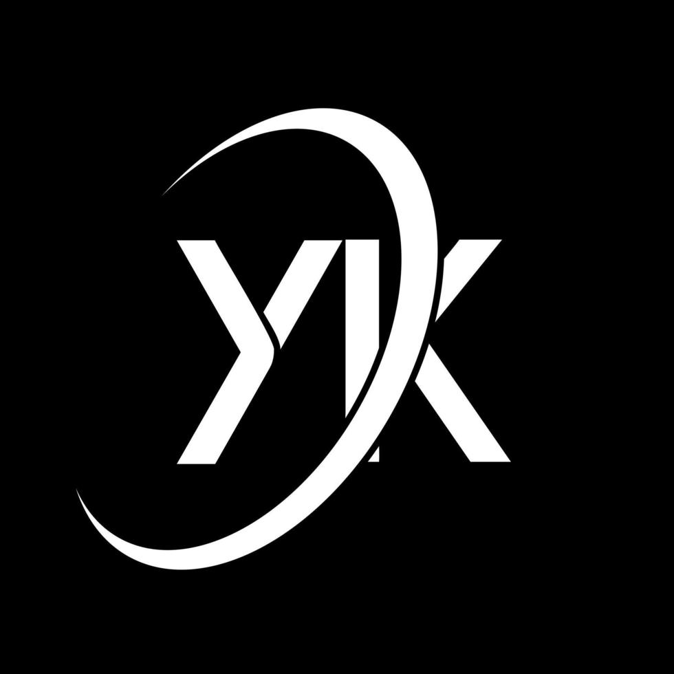 yk-Logo. yk-Design. weißer yk-buchstabe. yk-Buchstaben-Logo-Design. Anfangsbuchstabe yk verknüpfter Kreis Monogramm-Logo in Großbuchstaben. vektor