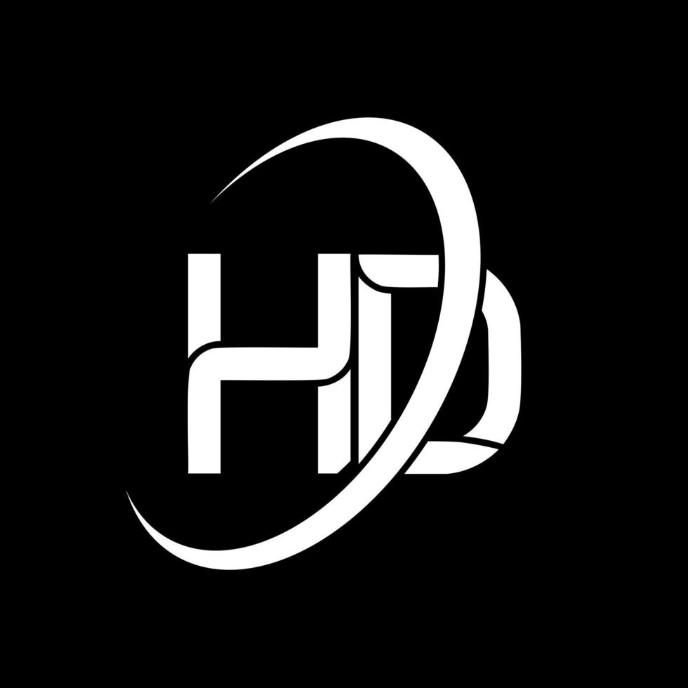 hd logotyp. h d design. vit hd brev. hd brev logotyp design. första brev hd länkad cirkel versal monogram logotyp. vektor