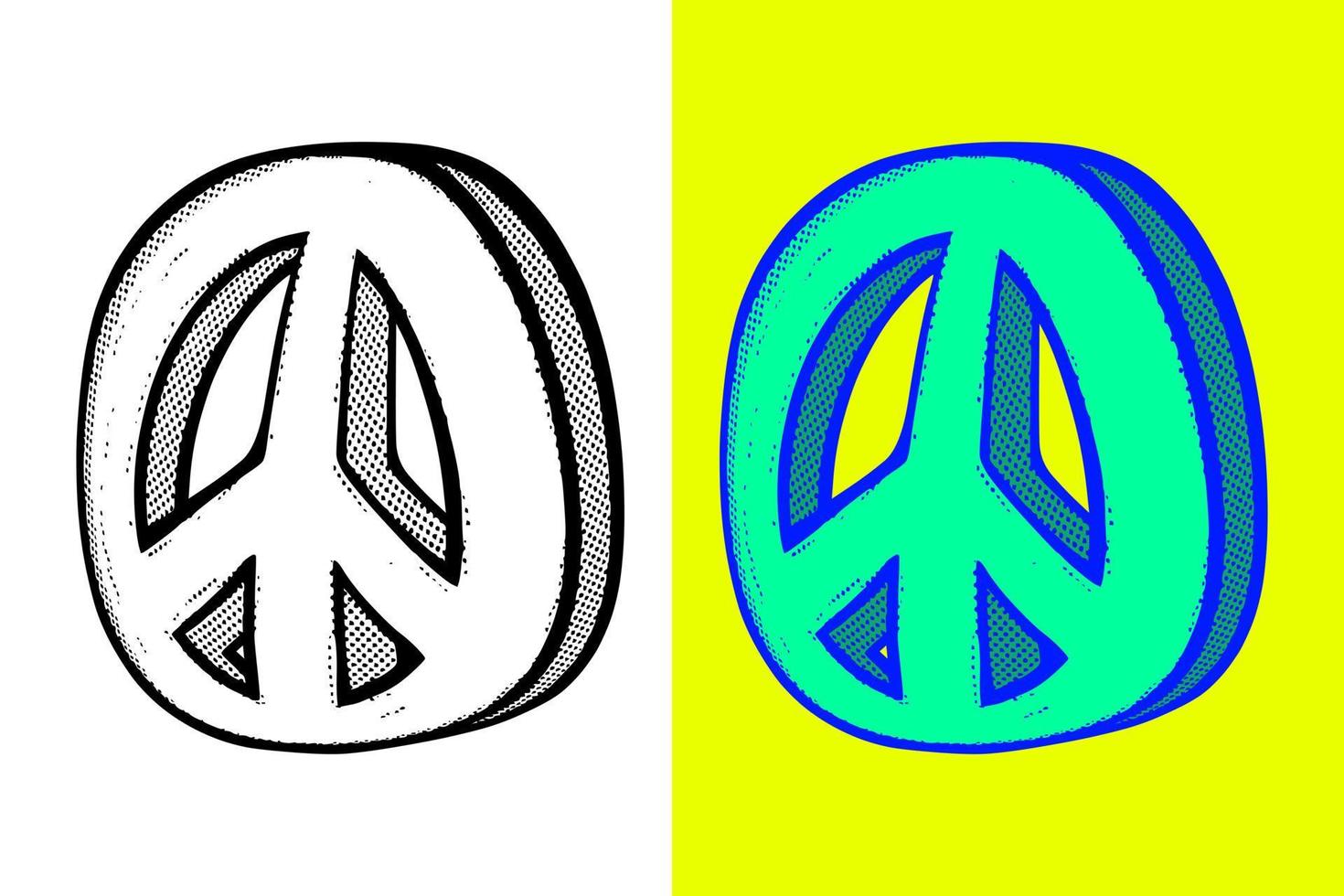 fred ikon illustration hand dragen tecknad serie årgång stil vektor