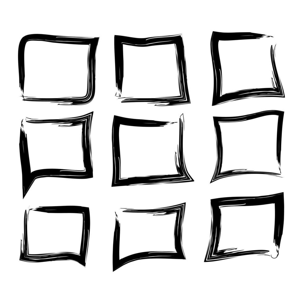 hand gezeichnete quadratische boxillustration im gekritzelstil vektor