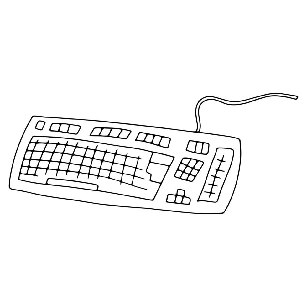 Doodle-Vektor-Computer-Tastatur-Symbol vektor