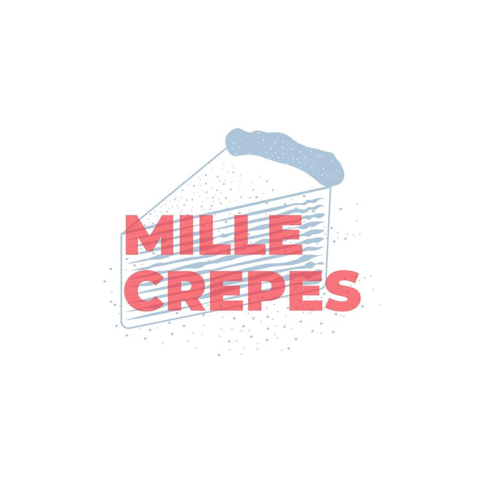 Mille Crêpes einfaches Illustrationslogo vektor