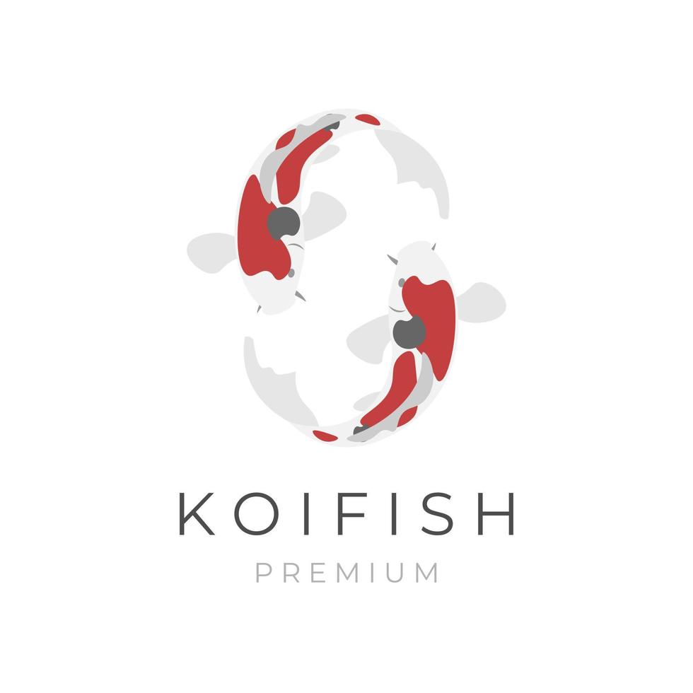 Rotierendes Twin-Koi-Fisch-Vektorillustrationslogo vektor