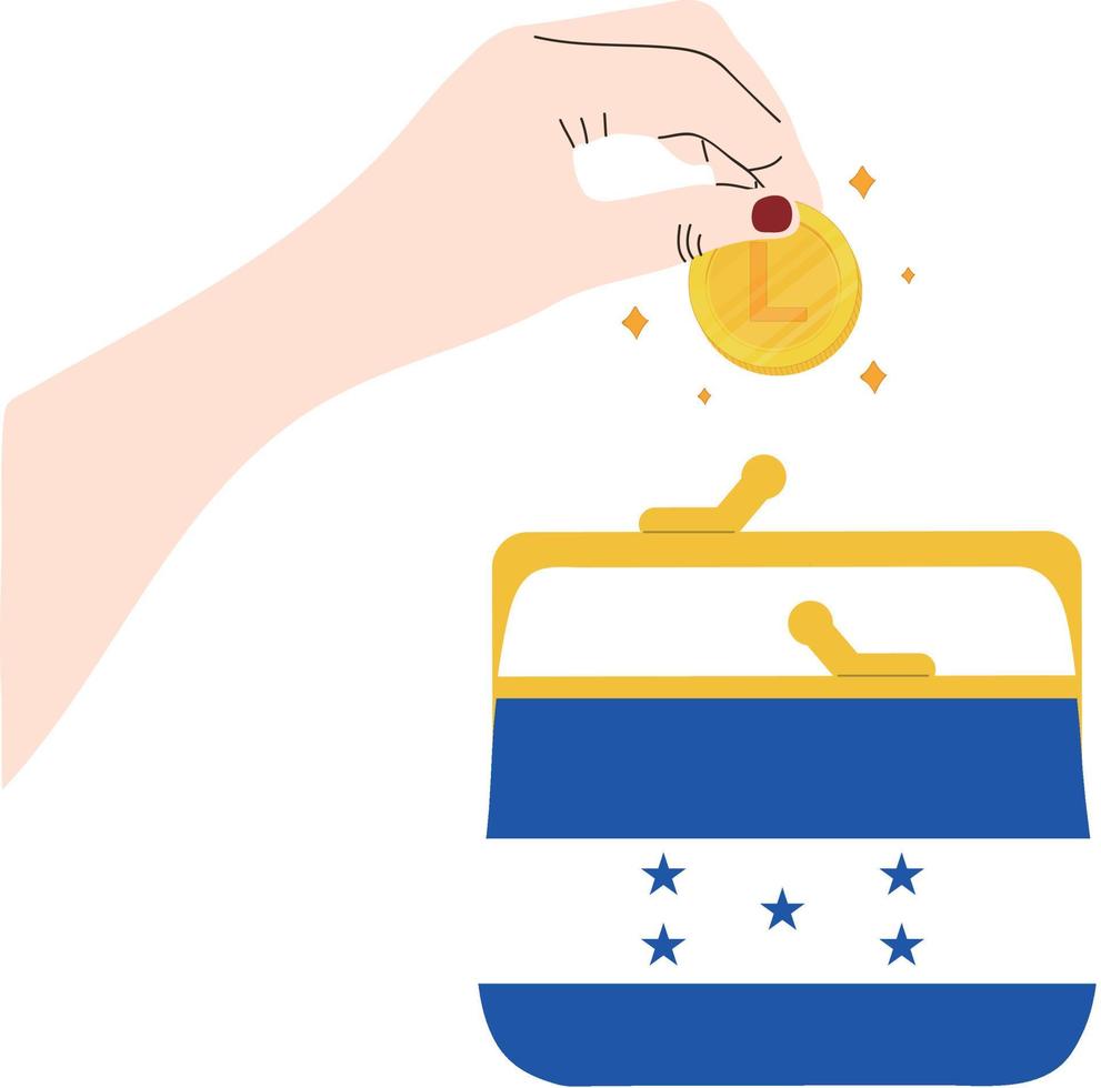 honduras vektor handritad flagga, honduran lempira