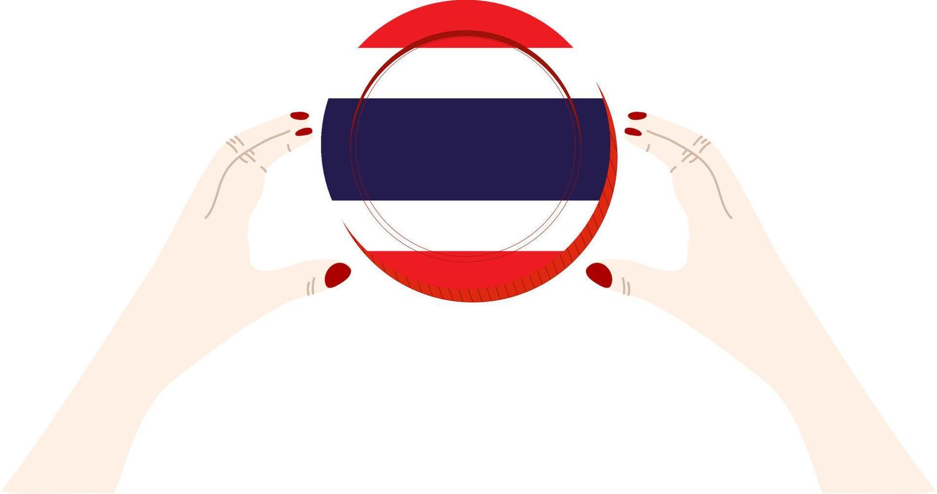 thailand hand dragen flagga thai baht hand dragen vektor