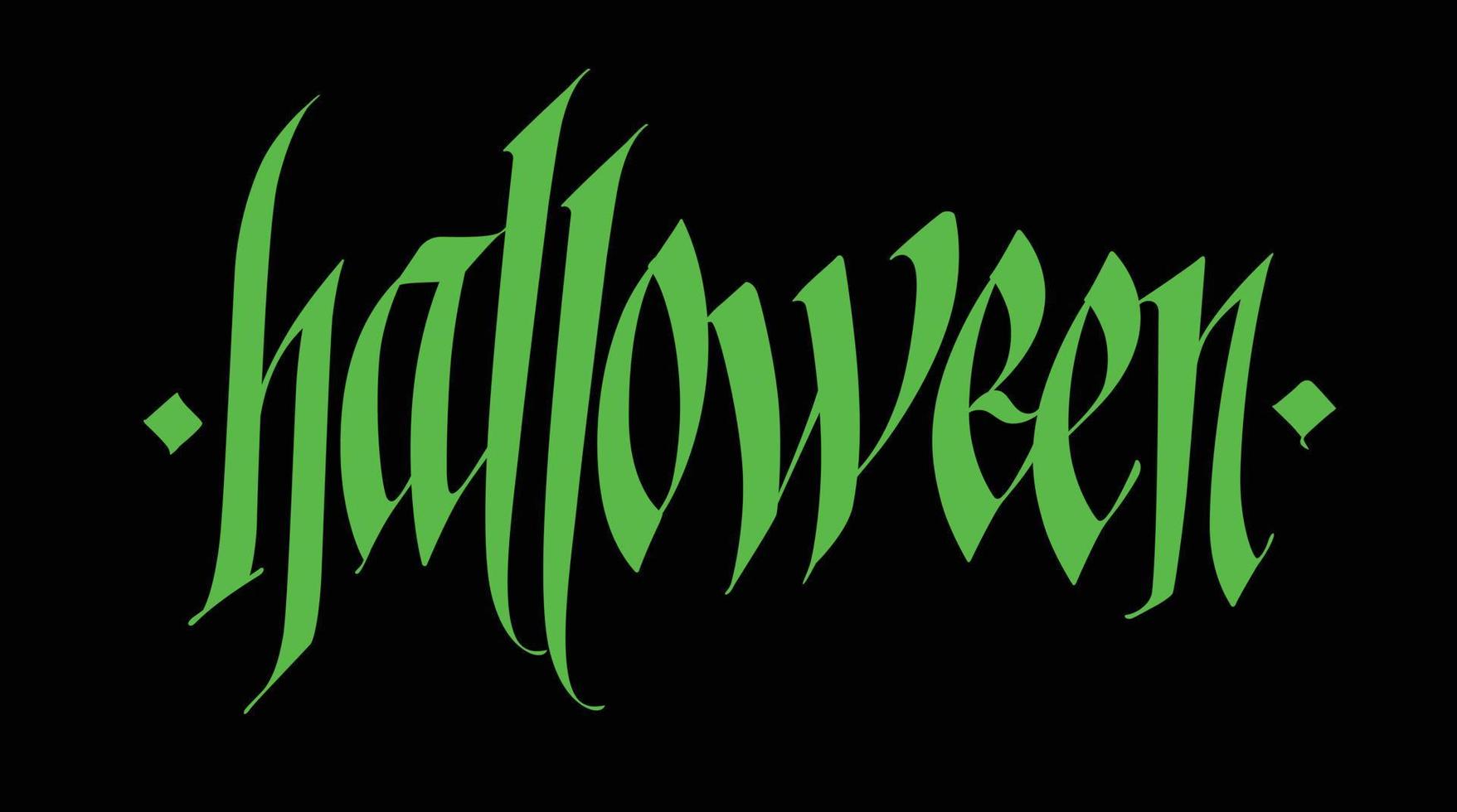 Gothic, Halloween-Inschrift. Vektor. die Inschrift für den Urlaub. Wort isoliert auf weißem Hintergrund. Kalligrafie und Schrift. vektor