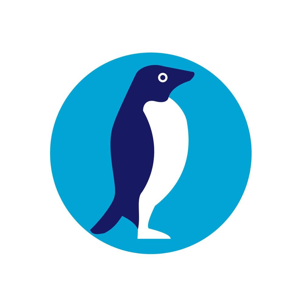adelie pingvin cirkel retro vektor