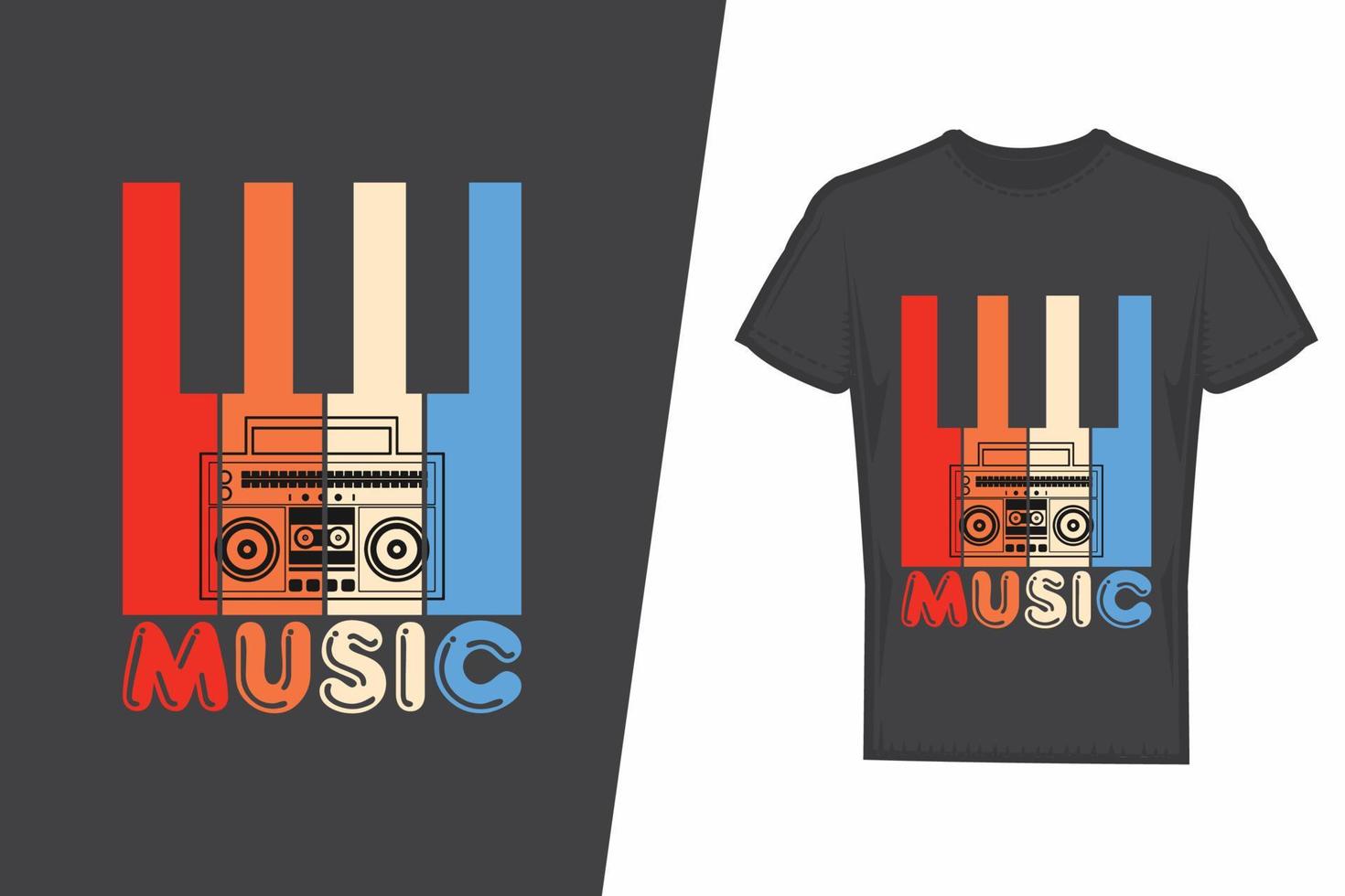 Musik-T-Shirt-Design. Musik-T-Shirt-Design-Vektor. für T-Shirt-Druck und andere Zwecke. vektor
