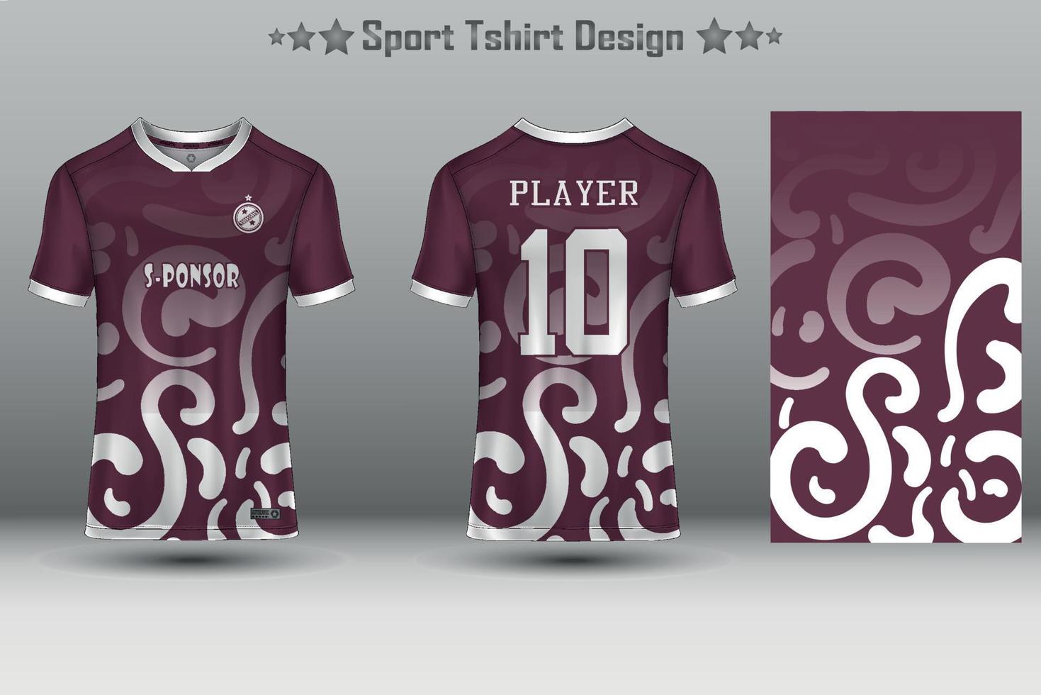 Fußballtrikot-Mockup-Fußballtrikot-Design-Sublimationssport-T-Shirt-Design-Kollektion für Rennen, Radfahren, Spiele, Motocross vektor