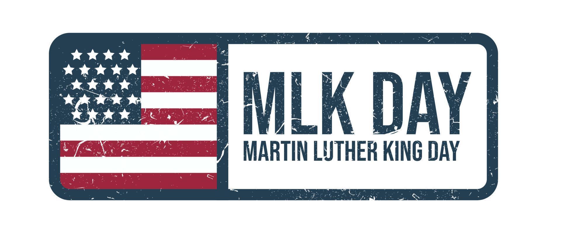 martin luther king tag emblem. vektoretikett für mlk-tag vektor