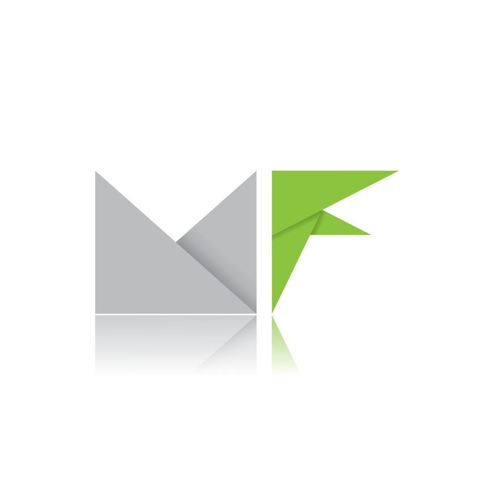 Buchstabe mf faltendes Papier anfängliche Vektor-Logo-Design-Illustration vektor