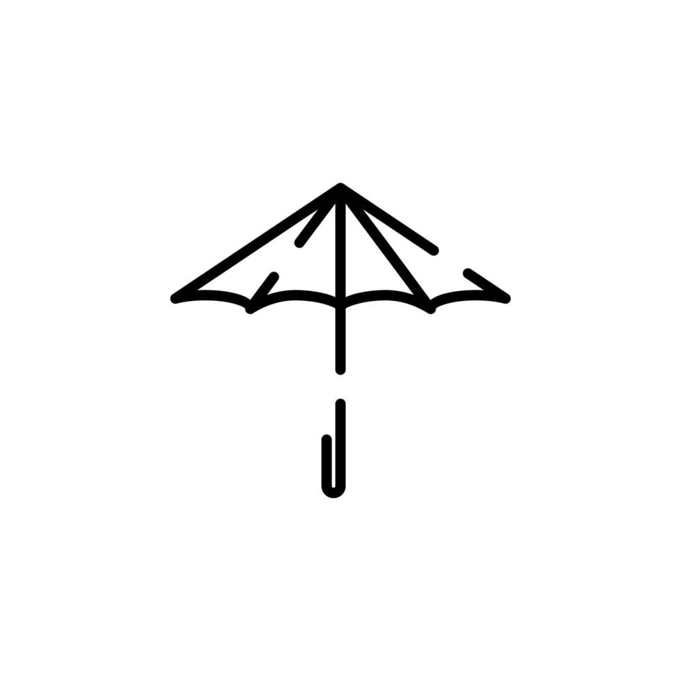 Regenschirm, Wetter, Schutz gepunktete Linie Symbol Vektor Illustration Logo Vorlage. für viele Zwecke geeignet.