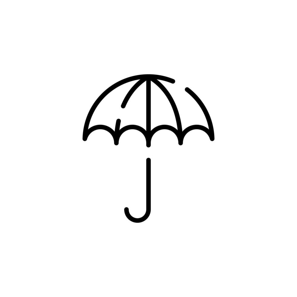 Regenschirm, Wetter, Schutz gepunktete Linie Symbol Vektor Illustration Logo Vorlage. für viele Zwecke geeignet.