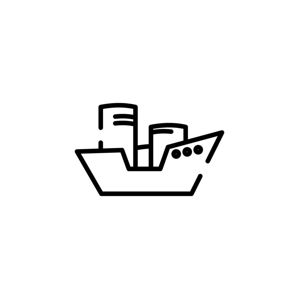 Schiff, Boot, Segelboot gepunktete Linie Symbol Vektor Illustration Logo Vorlage. für viele Zwecke geeignet.