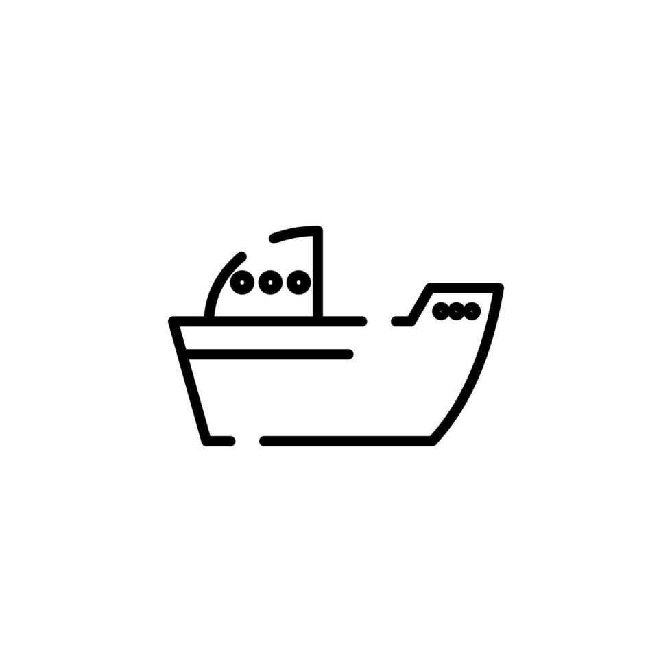 Schiff, Boot, Segelboot gepunktete Linie Symbol Vektor Illustration Logo Vorlage. für viele Zwecke geeignet.