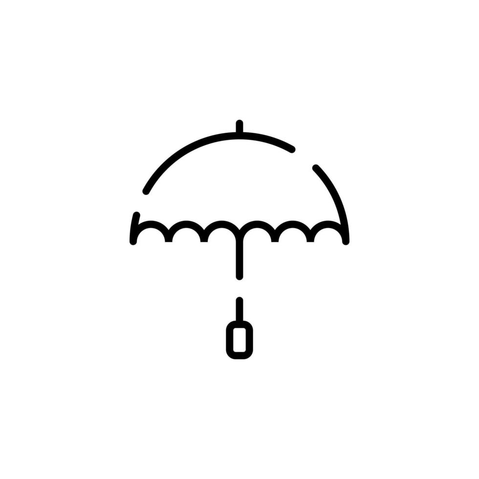 Regenschirm, Wetter, Schutz gepunktete Linie Symbol Vektor Illustration Logo Vorlage. für viele Zwecke geeignet.