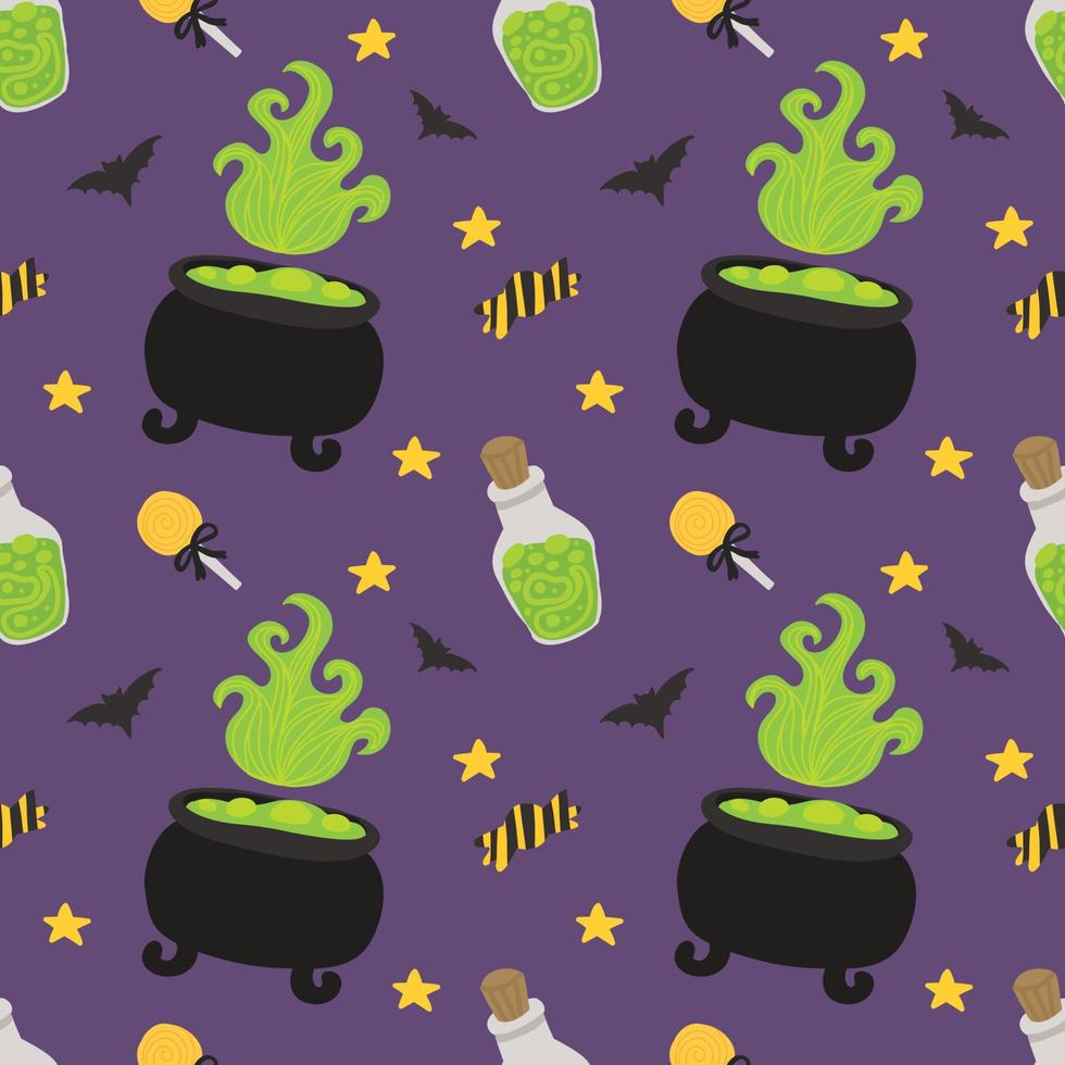 söt tecknad serie karaktär halloween sömlös konst design vektor