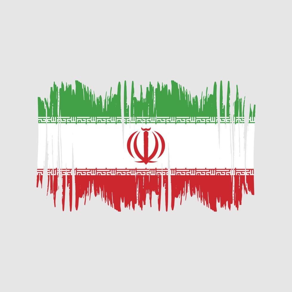 Vektorpinsel mit iranischer Flagge. Pinselvektor der Nationalflagge vektor