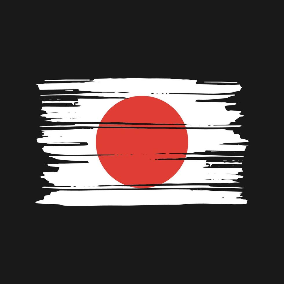 Pinselvektor mit japanischer Flagge. Design der Nationalflagge vektor