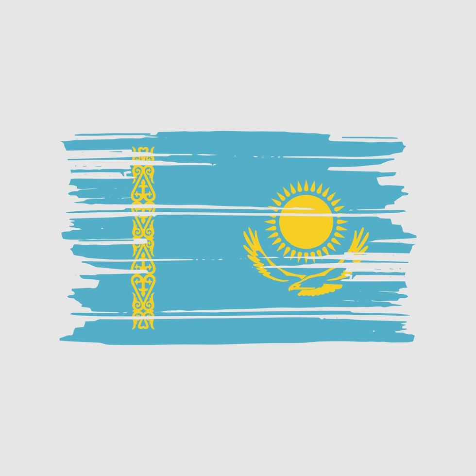 kazakhstan flagga borsta vektor. nationell flagga design vektor