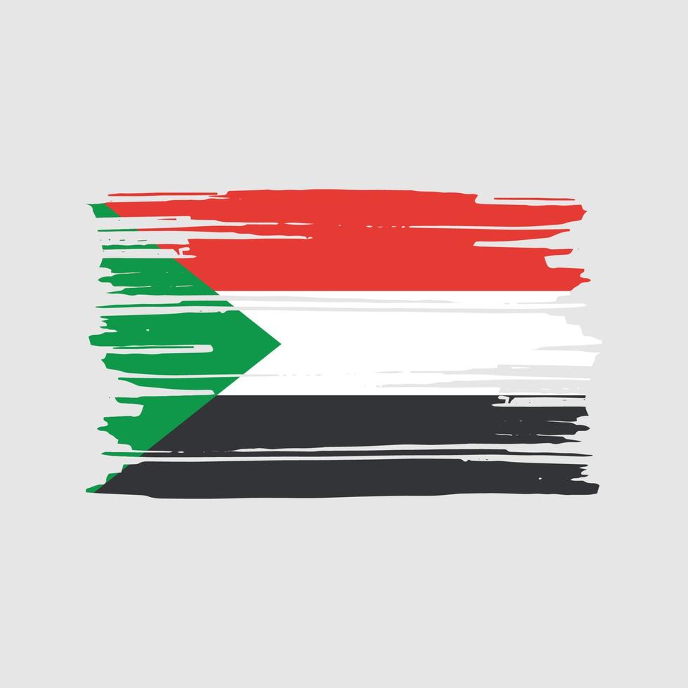 Sudan-Flaggen-Pinsel-Vektor. Design der Nationalflagge vektor