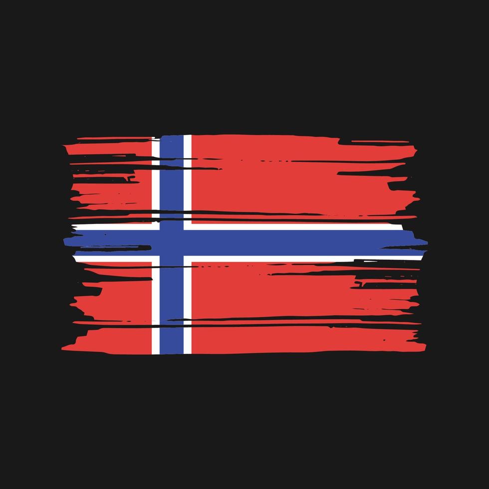 Norge flagga borsta vektor. nationell flagga design vektor