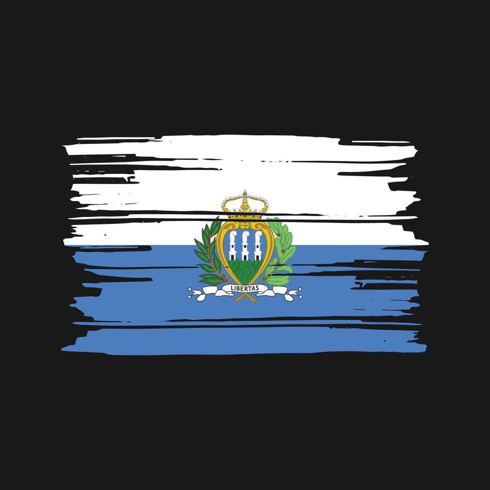 san marino flag pinselvektor. Design der Nationalflagge vektor