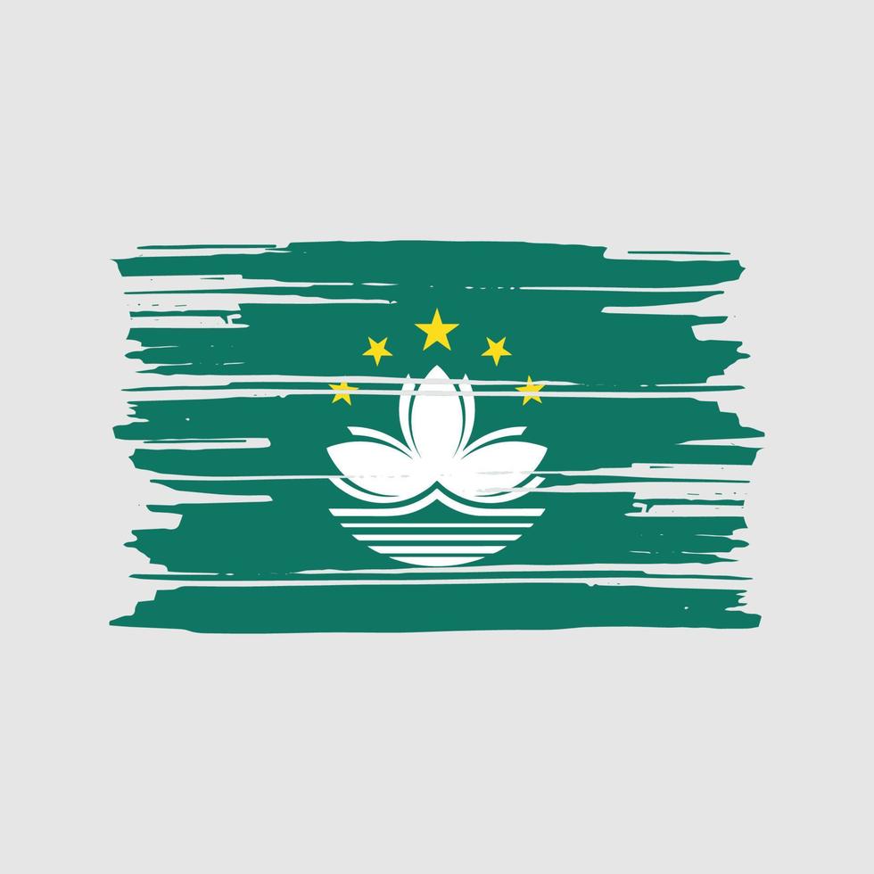 macau flag pinselvektor. Design der Nationalflagge vektor