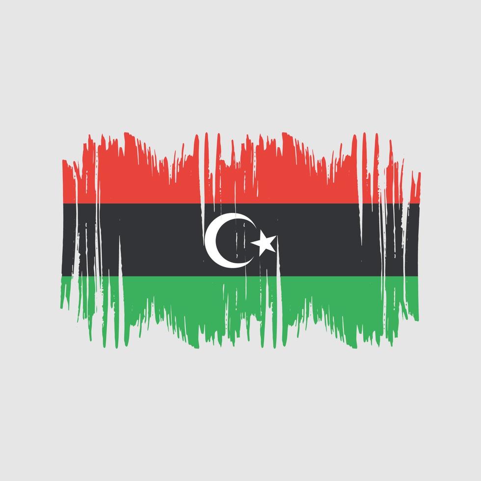 Libyen Flagge Vektorpinsel. Pinselvektor der Nationalflagge vektor