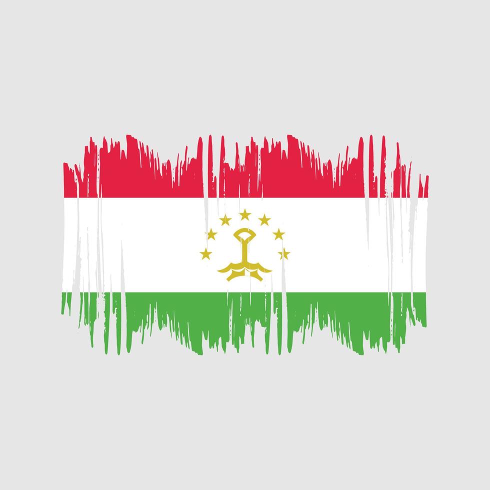 Tadschikistan Flagge Vektorpinsel. Pinselvektor der Nationalflagge vektor