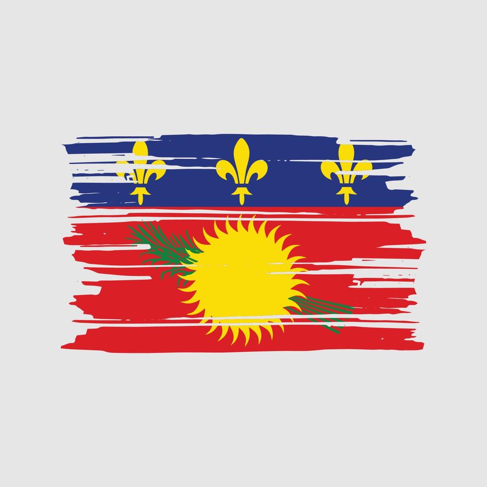 guadeloupe flag pinselvektor. Design der Nationalflagge vektor