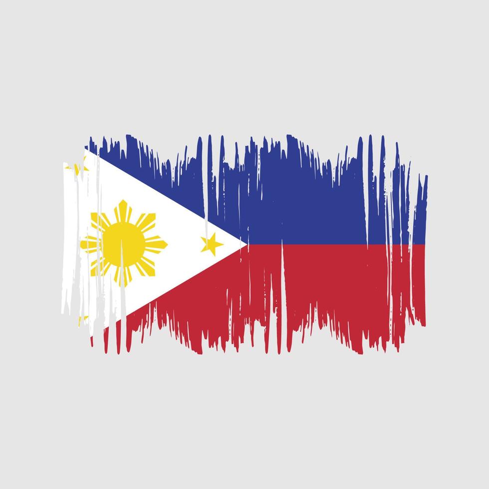 filippinerna flagga vektor borsta. nationell flagga borsta vektor