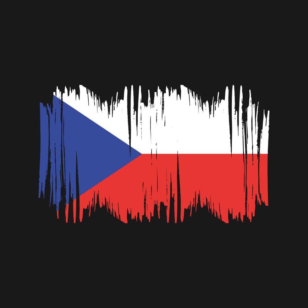 Vektorpinsel mit Flagge der Tschechischen Republik. Pinselvektor der Nationalflagge vektor