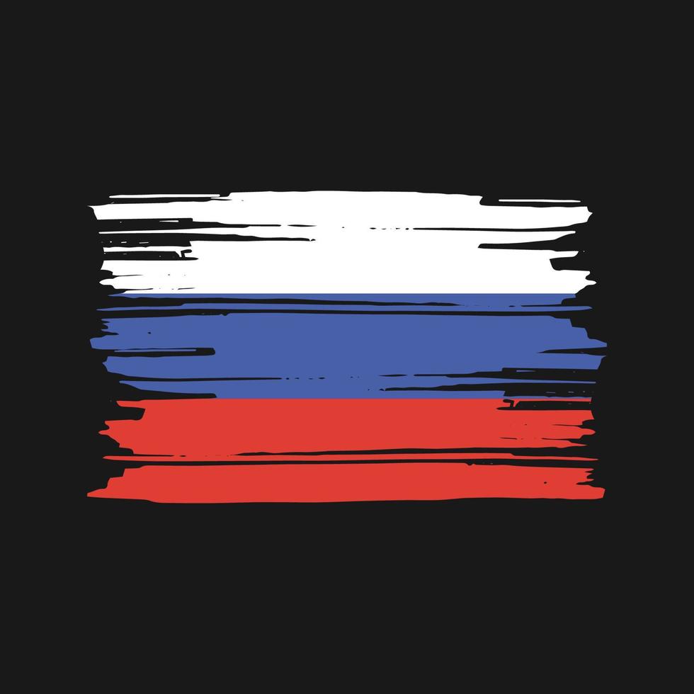ryssland flagga borsta vektor. nationell flagga design vektor