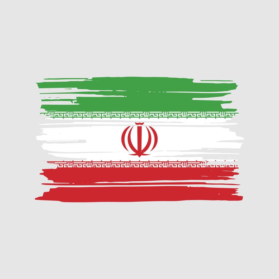 Pinselvektor der iranischen Flagge. Design der Nationalflagge vektor