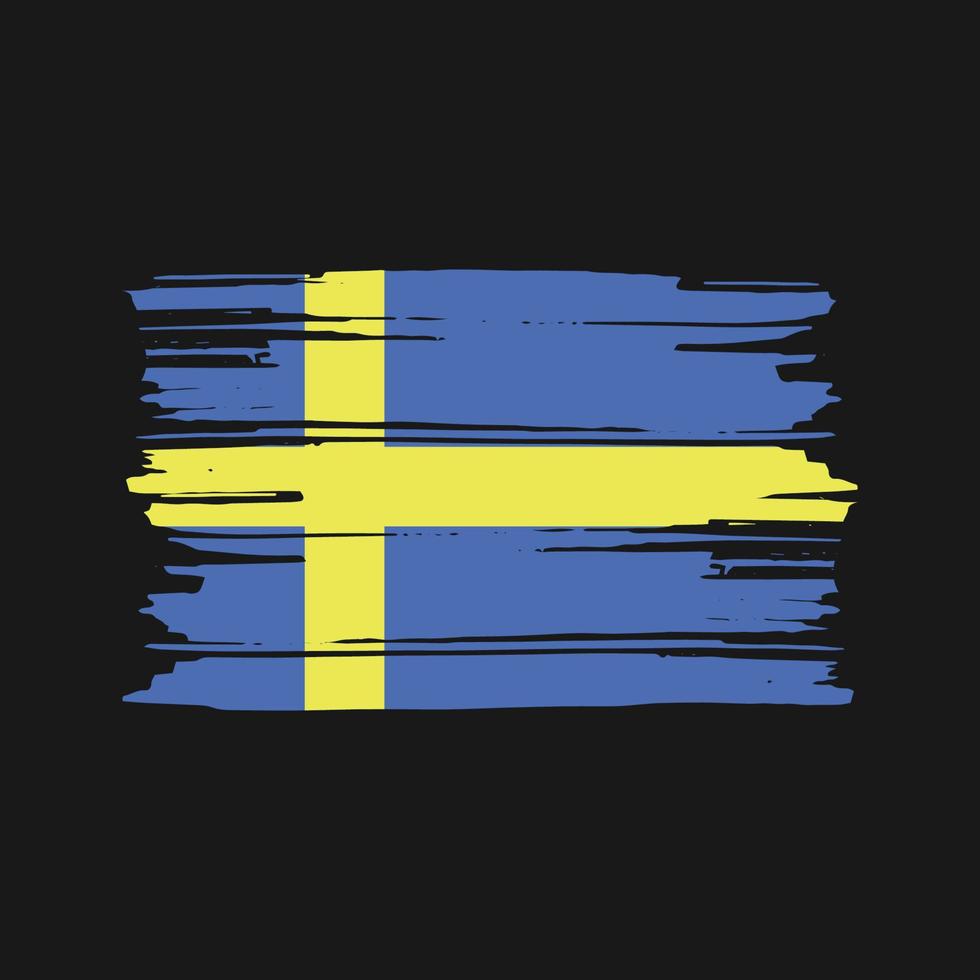 Pinselvektor der schwedischen Flagge. Design der Nationalflagge vektor