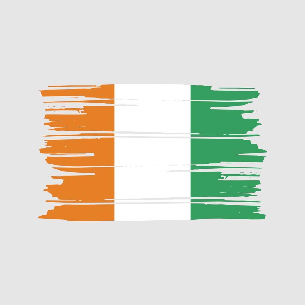 Pinselvektor der Elfenbeinküste-Flagge. Design der Nationalflagge vektor