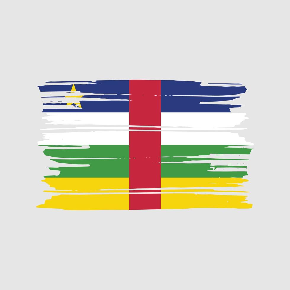 Bürstenvektor der zentralafrikanischen Flagge. Design der Nationalflagge vektor