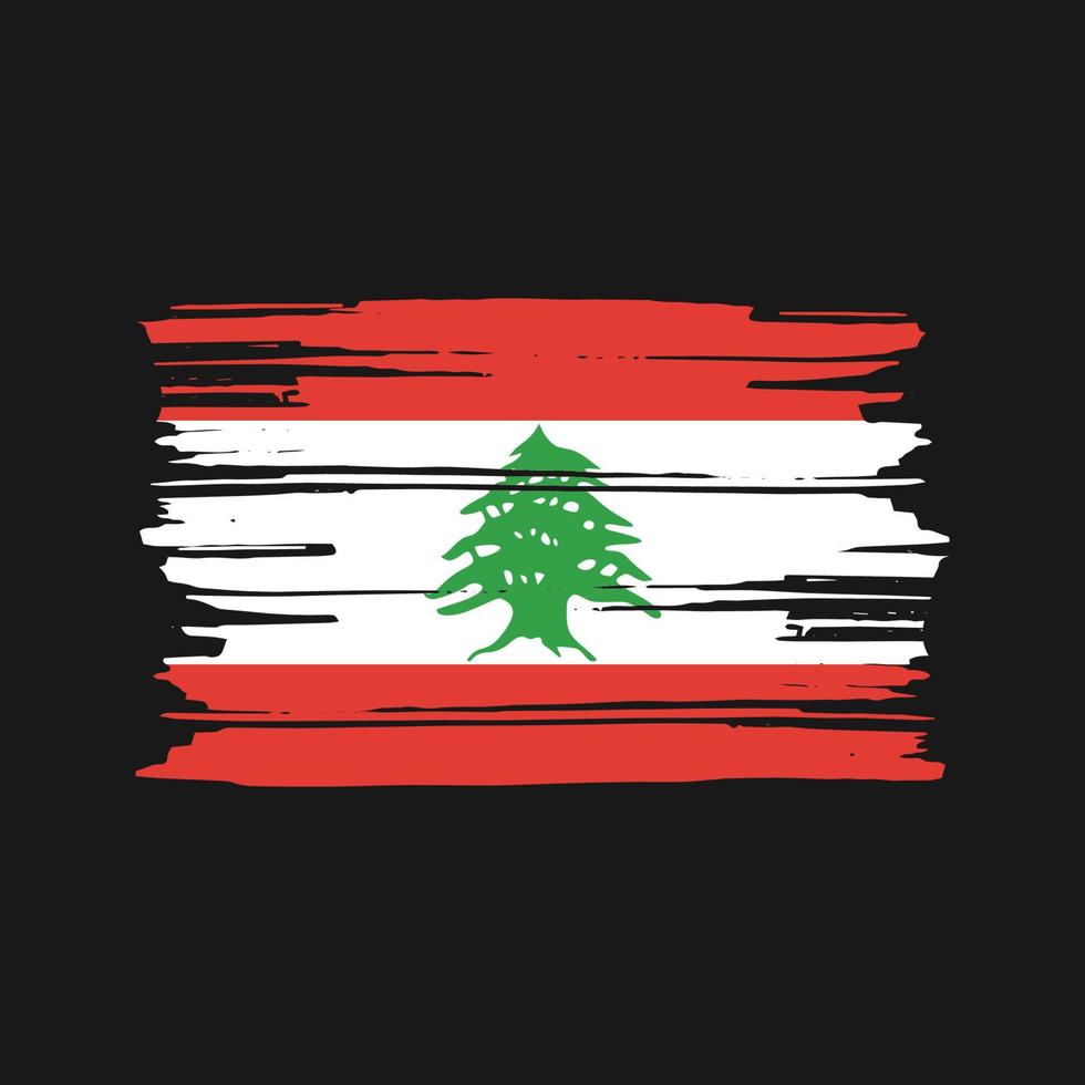 Pinselvektor der libanon-Flagge. Design der Nationalflagge vektor