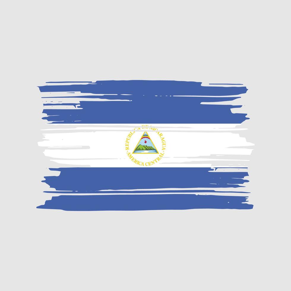 nicaragua flagga borsta vektor. nationell flagga design vektor