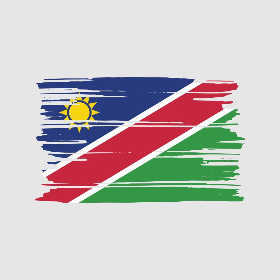 Namibia-Flagge-Pinsel-Vektor. Design der Nationalflagge vektor
