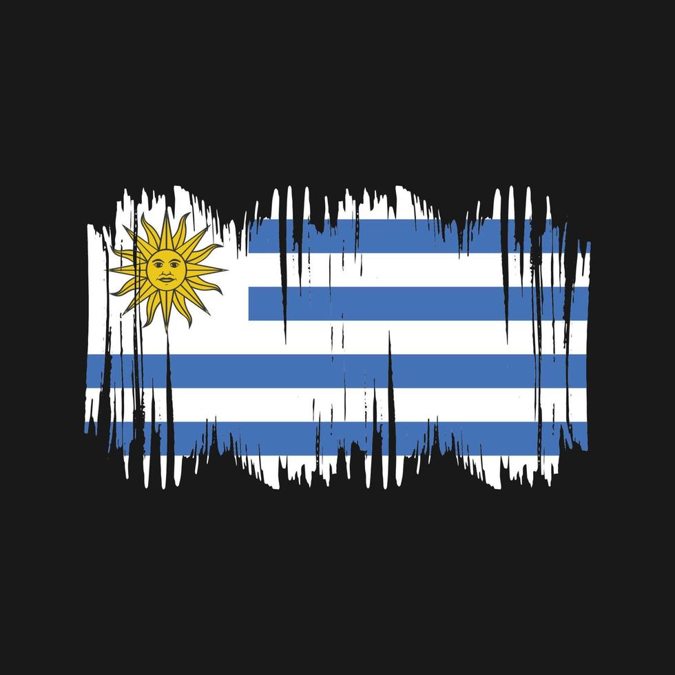 uruguay flagga vektor borsta. nationell flagga borsta vektor